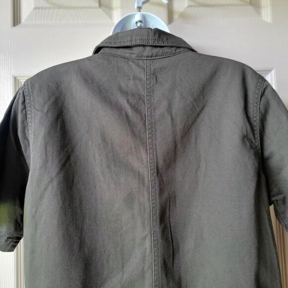 GB Army Olive green Button-Front Romper Jumpsuit Short Sleeve -L - Picture 4 of 9